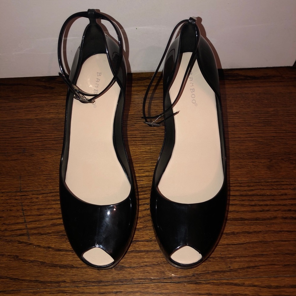 NEW! Black wedge heels
